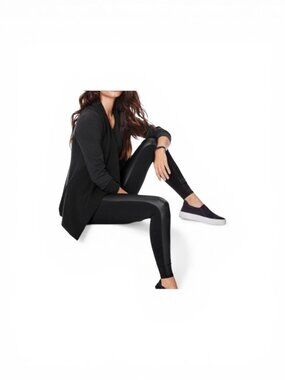 Athleta Black Gleam 2.0 Vegan Leather Accent Tight Leggings - Size XS